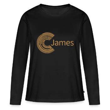 Pour James - T-shirt manches longues Premium bio Femme - noir - Devant - Julia (174cm)