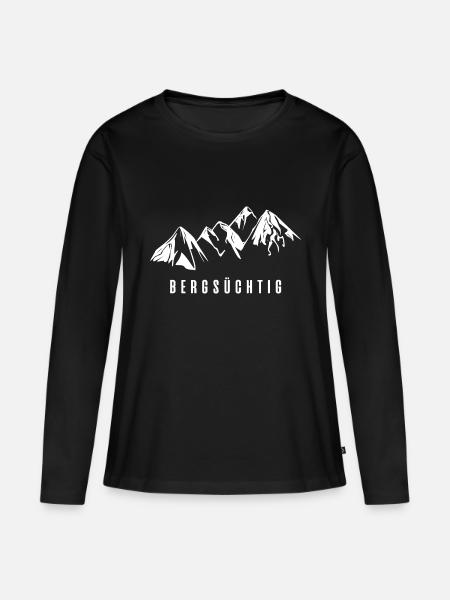 bergsüchtig - Frauen Premium Bio Langarmshirt - Schwarz
