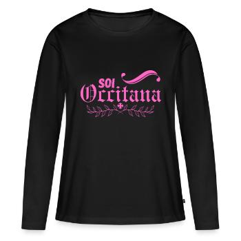 SOI OCCITANA - T-shirt manches longues Premium bio Femme - noir - Devant - Julia (174cm)