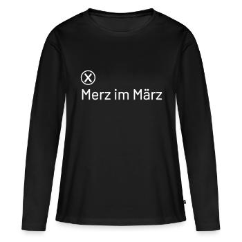 Friedrich Merz en mars - T-shirt manches longues Premium bio Femme - noir - Devant - Julia (174cm)