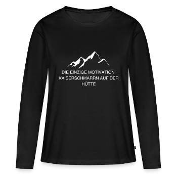 Wandern Kaiserschmarrn - Frauen Premium Bio Langarmshirt - Schwarz - Vorne - Julia (174cm)