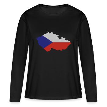 Czech Republic Shape - Frauen Premium Bio Langarmshirt - Schwarz - Vorne - Julia (174cm)