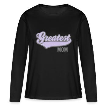 Le plus grand 2C MOM - T-shirt manches longues Premium bio Femme - noir - Devant - Julia (174cm)