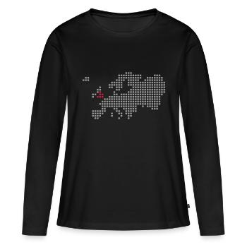 Angleterre - T-shirt manches longues Premium bio Femme - noir - Devant - Julia (174cm)