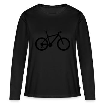 Bicycle cycling bicycle icon black - Women's Premium Organic Long Sleeve Shirt - black - Front - Julia (174cm)