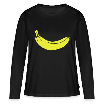 Banana - Banane - Frauen Premium Bio Langarmshirt - Schwarz - Vorne - Julia (174cm)
