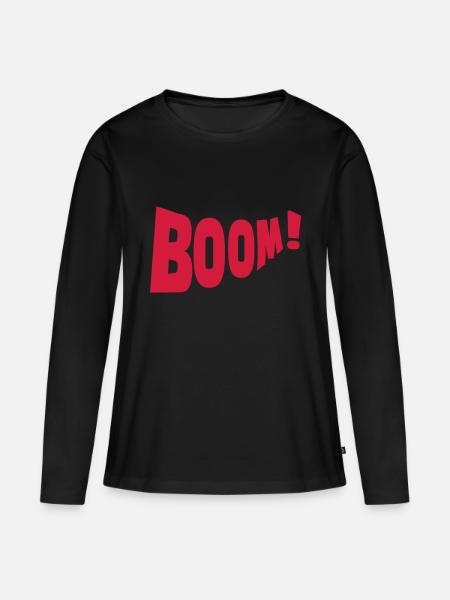 Boom - Frauen Premium Bio Langarmshirt - Schwarz