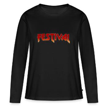 FESTIVAL - Frauen Premium Bio Langarmshirt - Schwarz - Vorne - Julia (174cm)
