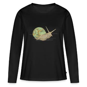 Escargot, escargot - T-shirt manches longues Premium bio Femme - noir - Devant - Julia (174cm)