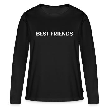 BESTER FREUND - Frauen Premium Bio Langarmshirt - Schwarz - Vorne - Julia (174cm)