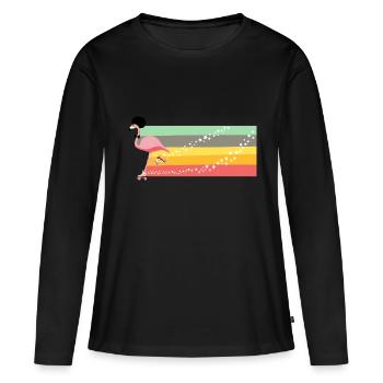 Rollerblade Flamingo rétro - T-shirt manches longues Premium bio Femme - noir - Devant - Julia (174cm)
