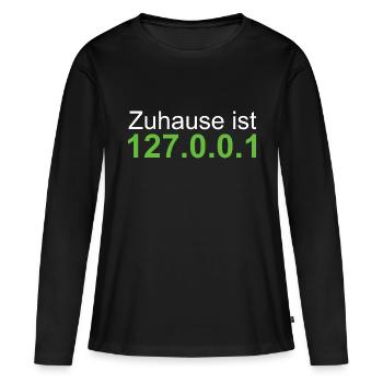 Localhost 127.0.0.1 Zuhause - Frauen Premium Bio Langarmshirt - Schwarz - Vorne - Julia (174cm)