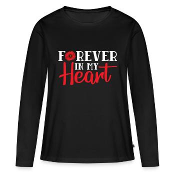 Remembrance Day - T-shirt manches longues Premium bio Femme - noir - Devant - Julia (174cm)