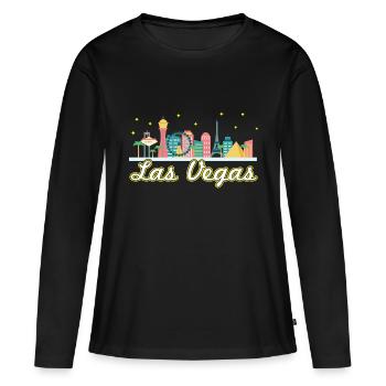 Las Vegas Strip - T-shirt manches longues Premium bio Femme - noir - Devant - Julia (174cm)