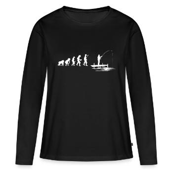 Entwicklung der Fischerei - Frauen Premium Bio Langarmshirt - Schwarz - Vorne - Julia (174cm)