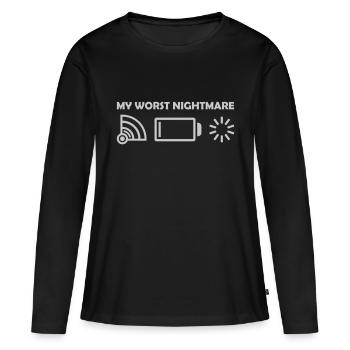 Logos mon pire cauchemar - T-shirt manches longues Premium bio Femme - noir - Devant - Julia (174cm)