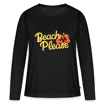 beach please - Frauen Premium Bio Langarmshirt - Schwarz - Vorne - Julia (174cm)