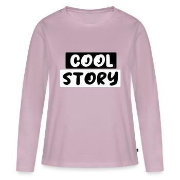Histoire cool - T-shirt manches longues Premium bio Femme - rose poudré - Devant - Julia (174cm)