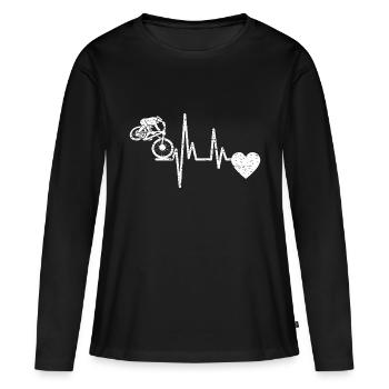 Bicycle Cycling Cyclists Cyclists Cyclists - Women's Premium Organic Long Sleeve Shirt - black - Front - Julia (174cm)