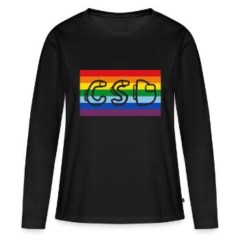 Rainbow Banner CSD - T-shirt manches longues Premium bio Femme - noir - Devant - Julia (174cm)