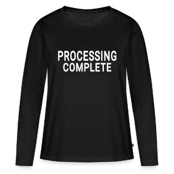 Traitement terminé - T-shirt manches longues Premium bio Femme - noir - Devant - Julia (174cm)