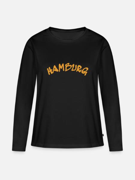 Hamburg - Hansestadt - Deutschland - Germany - Frauen Premium Bio Langarmshirt - Schwarz