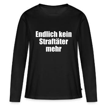 Enfin plus un criminel - T-shirt manches longues Premium bio Femme - noir - Devant - Julia (174cm)