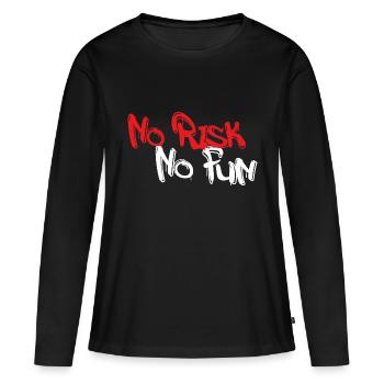 Pas de risque, pas de plaisir - T-shirt manches longues Premium bio Femme - noir - Devant - Julia (174cm)
