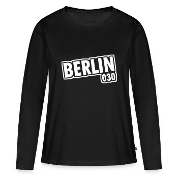 Berlin - 030 - Capitale - Allemagne - Indicatif régional - T-shirt manches longues Premium bio Femme - noir - Devant - Julia (174cm)