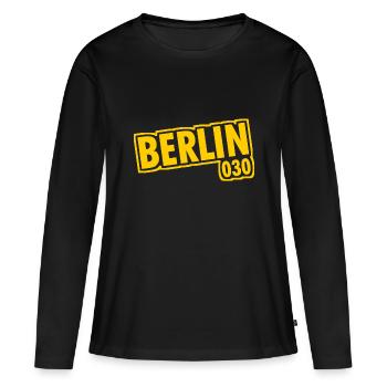Berlin - 030 - Capitale - Allemagne - Indicatif régional - T-shirt manches longues Premium bio Femme - noir - Devant - Julia (174cm)