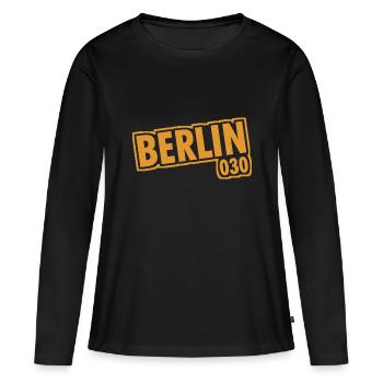 Berlin - 030 - Capitale - Allemagne - Indicatif régional - T-shirt manches longues Premium bio Femme - noir - Devant - Julia (174cm)