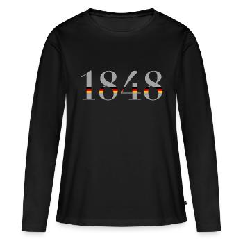 1848 - T-shirt manches longues Premium bio Femme - noir - Devant - Julia (174cm)