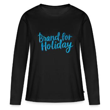 Marque pour les vacances - T-shirt manches longues Premium bio Femme - noir - Devant - Julia (174cm)