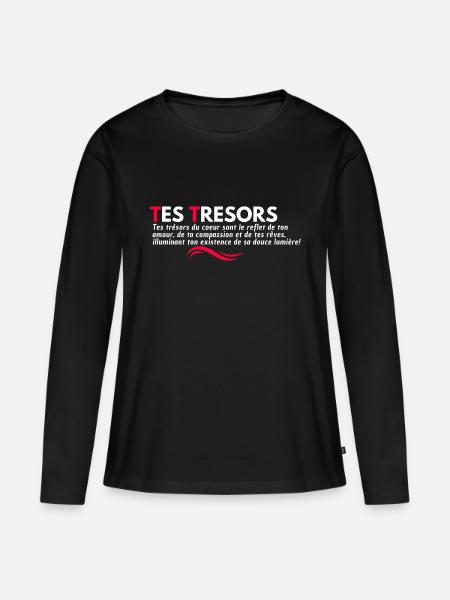 IHRE SCHÄTZE. Zitat - Frauen Premium Bio Langarmshirt - Schwarz