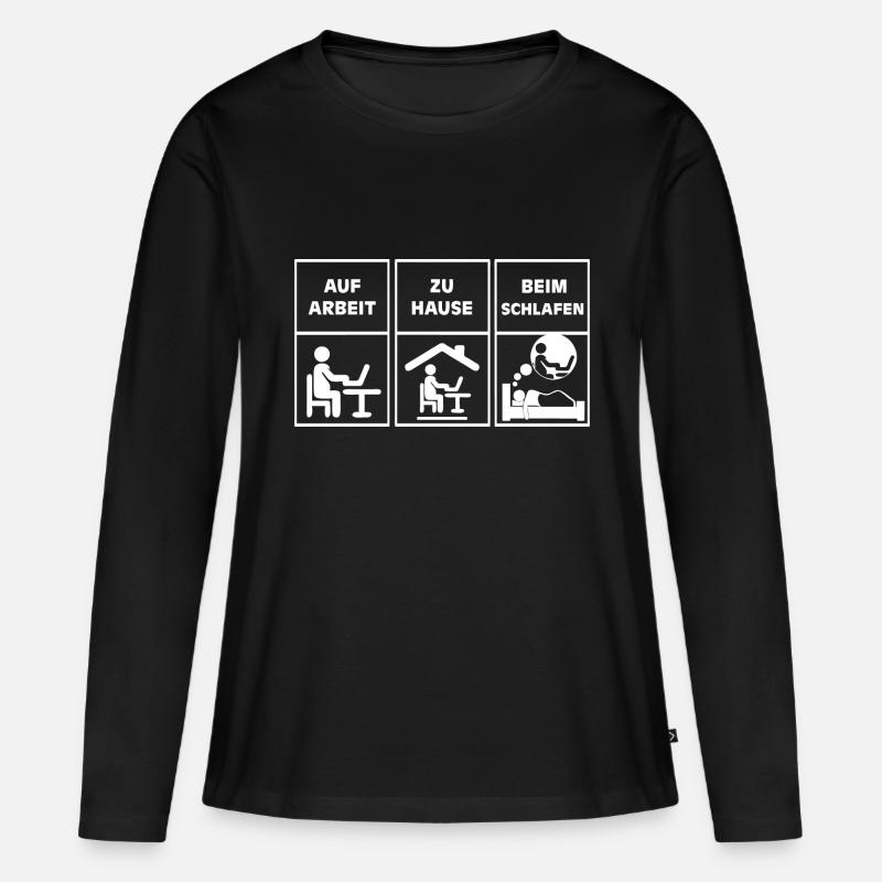 Alltag Programmierer - Frauen Premium Bio Langarmshirt - Schwarz