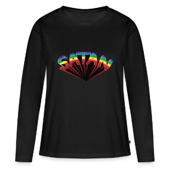 SATAN - T-shirt manches longues Premium bio Femme - noir - Devant - Julia (174cm)