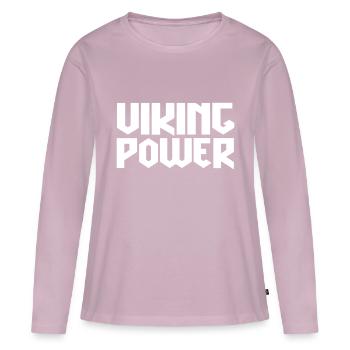 pouvoir viking - T-shirt manches longues Premium bio Femme - rose poudré - Devant - Julia (174cm)