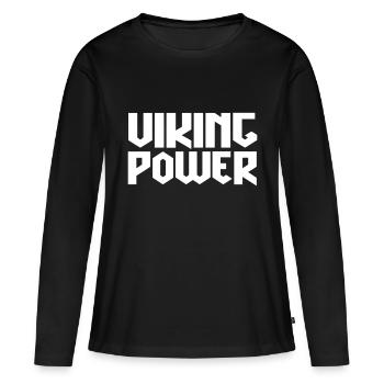 pouvoir viking - T-shirt manches longues Premium bio Femme - noir - Devant - Julia (174cm)