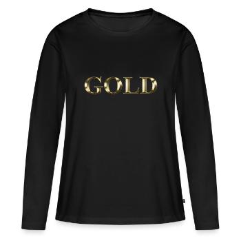 Or - T-shirt manches longues Premium bio Femme - noir - Devant - Julia (174cm)