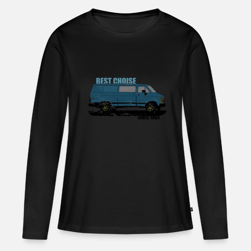 Van Auto Camping - Frauen Premium Bio Langarmshirt - Schwarz