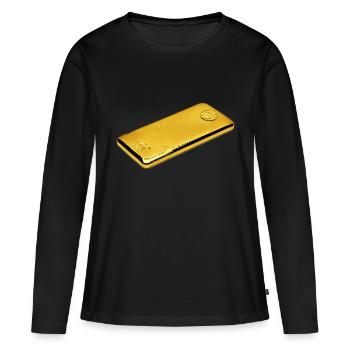 or - T-shirt manches longues Premium bio Femme - noir - Devant - Julia (174cm)