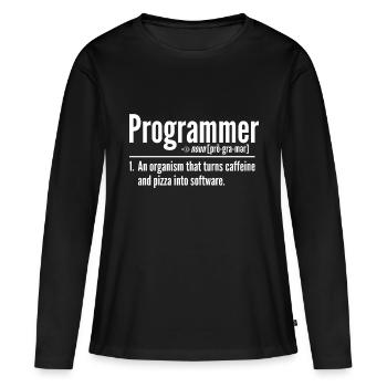 Programmeur - T-shirt manches longues Premium bio Femme - noir - Devant - Julia (174cm)