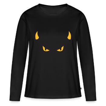 devil face - T-shirt manches longues Premium bio Femme - noir - Devant - Julia (174cm)