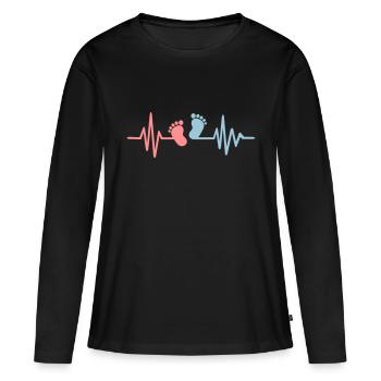 Bébé - T-shirt manches longues Premium bio Femme - noir - Devant - Julia (174cm)