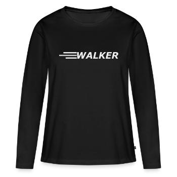WALKER, Nouveau, Marcher, Marcher - T-shirt manches longues Premium bio Femme - noir - Devant - Julia (174cm)