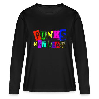 PUNKS NOT DEAD - Women's Premium Organic Long Sleeve Shirt - black - Front - Julia (174cm)