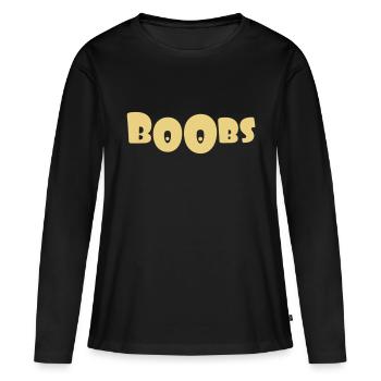 Boobs - Women's Premium Organic Long Sleeve Shirt - black - Front - Julia (174cm)
