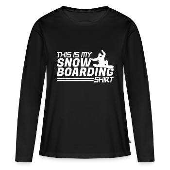 Snowboarding Snowboarder Snowboarden Snowboard - Women's Premium Organic Long Sleeve Shirt - black - Front - Julia (174cm)