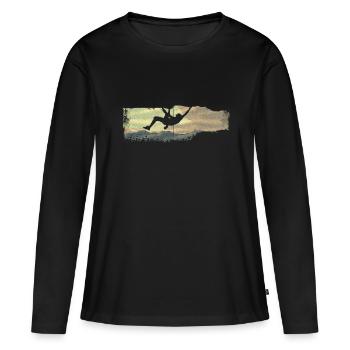 extreme climbing :: Extrem Klettern - Frauen Premium Bio Langarmshirt - Schwarz - Vorne - Julia (174cm)