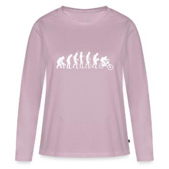 Radeln Fahrrad Evolution Mountainbike Fahrradtour - Frauen Premium Bio Langarmshirt - Altrosa - Vorne - Julia (174cm)